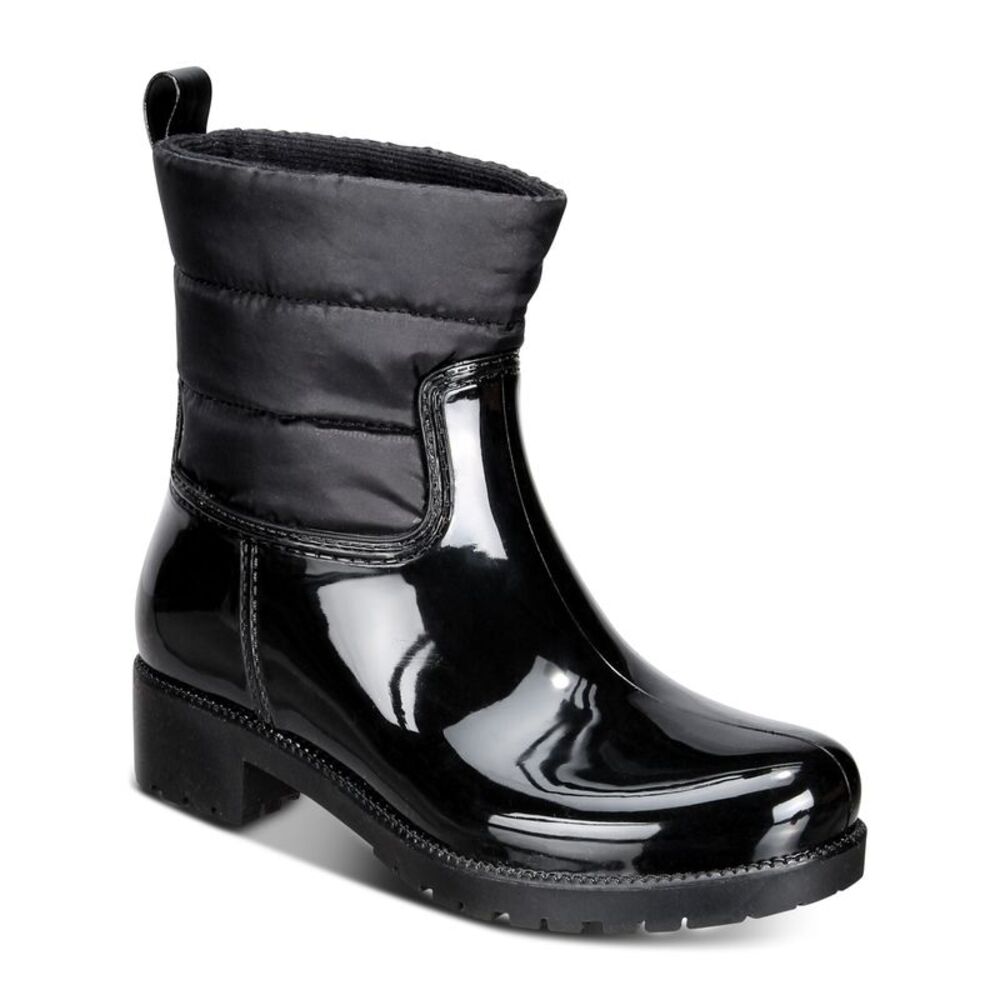 CHARTER CLUB Womens Black Trudyy Round Toe Block Heel Rain Boots 6 M